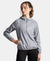 Microfiber Fabric Relaxed Fit Raglan Styled Water Resistant Hoodie Jacket - Grey
