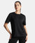 Microfiber Fabric Oversized Fit Half Sleeve Breathable Mesh T-Shirt - Black