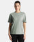 Microfiber Fabric Oversized Fit Half Sleeve Breathable Mesh T-Shirt - Iceberg Green
