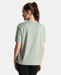 Microfiber Fabric Oversized Fit Half Sleeve Breathable Mesh T-Shirt - Iceberg Green