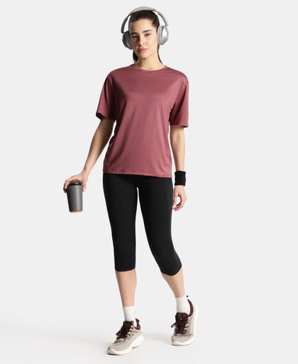 Microfiber Fabric Oversized Fit Half Sleeve Breathable Mesh T-Shirt - Wild Ginger