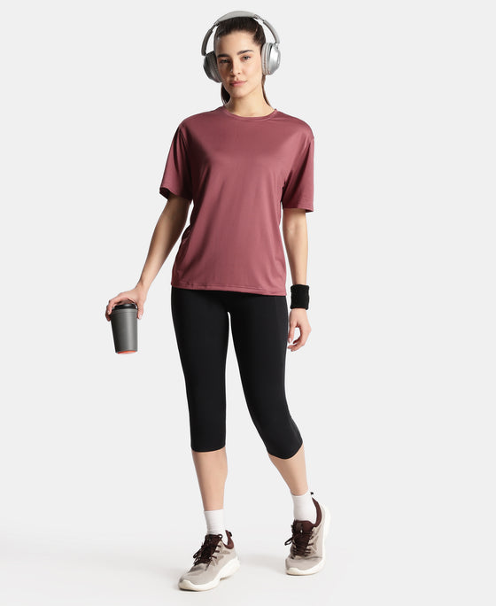 Microfiber Fabric Oversized Fit Half Sleeve Breathable Mesh T-Shirt - Wild Ginger