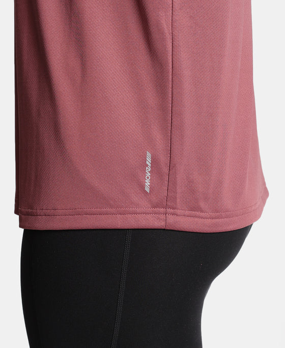 Microfiber Fabric Oversized Fit Half Sleeve Breathable Mesh T-Shirt - Wild Ginger