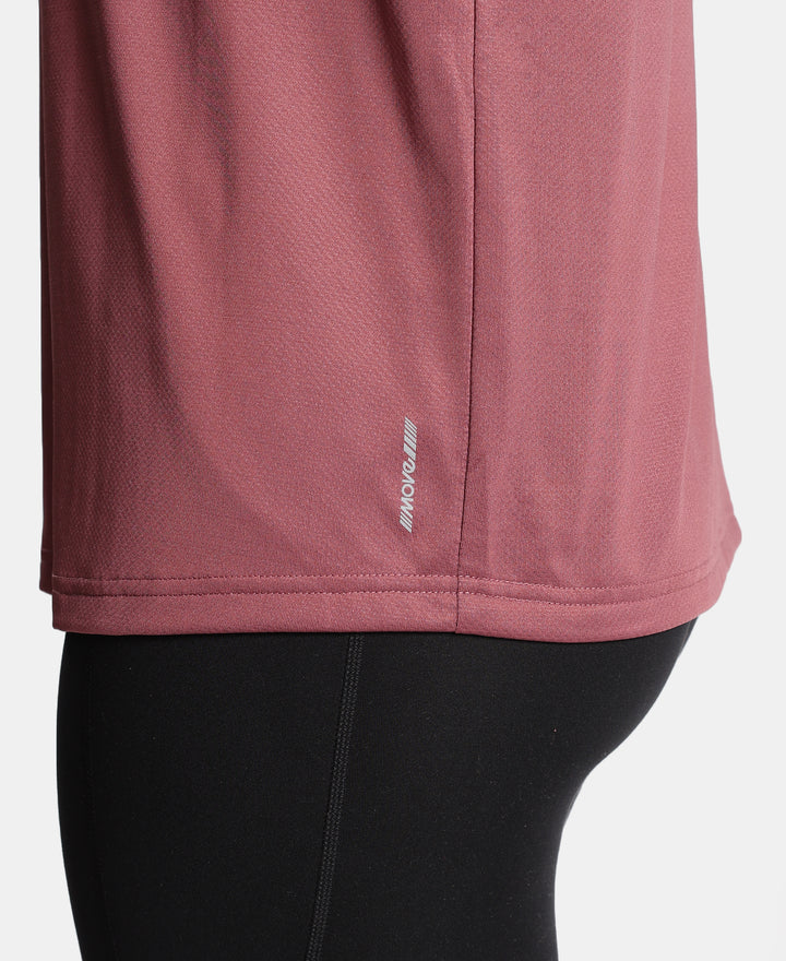 Microfiber Fabric Oversized Fit Half Sleeve Breathable Mesh T-Shirt - Wild Ginger