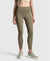 Microfiber Elastane Stretch Performance 7/8th Leggings with Broadwaistband & Back Pocket - Earth