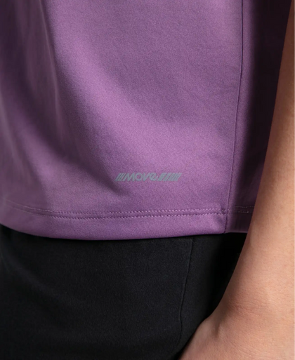 Microfiber Polyester Fabric Relaxed Fit Solid Round Neck Half Sleeve T-Shirt - Chinese Violet