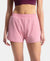 Microfiber Elastane Stretch Double Layered Woven Fabric Regular Fit Shorts with Zipper Pockets - Rose