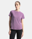 Microfiber Fabric Relaxed Fit Half Sleeve Breathable Mesh T-Shirt - Chinese Violet
