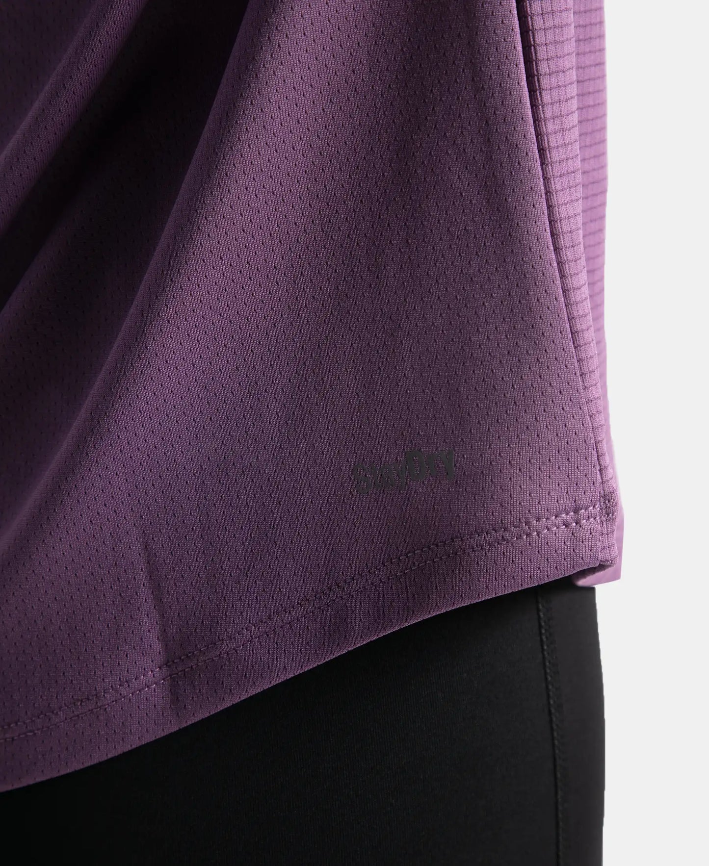 Microfiber Fabric Relaxed Fit Half Sleeve Breathable Mesh T-Shirt - Chinese Violet