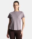 Microfiber Fabric Relaxed Fit Half Sleeve Breathable Mesh T-Shirt - Gray Ridge