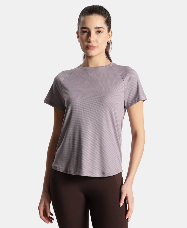 Microfiber Fabric Relaxed Fit Half Sleeve Breathable Mesh T-Shirt - Gray Ridge