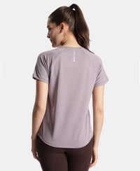 Microfiber Fabric Relaxed Fit Half Sleeve Breathable Mesh T-Shirt - Gray Ridge