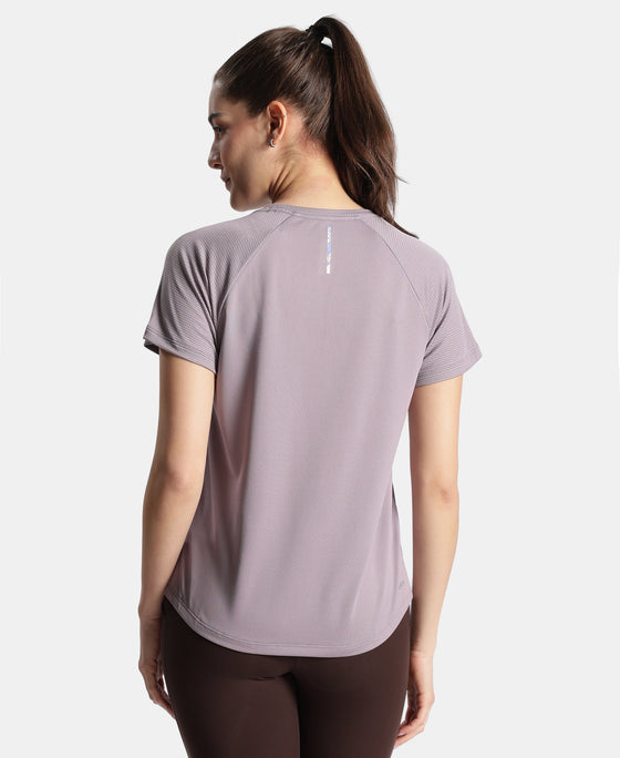 Microfiber Fabric Relaxed Fit Half Sleeve Breathable Mesh T-Shirt - Gray Ridge