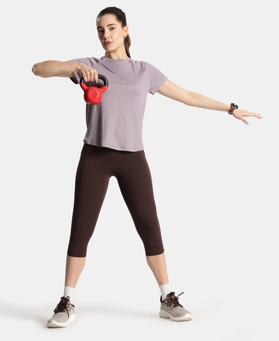Microfiber Fabric Relaxed Fit Half Sleeve Breathable Mesh T-Shirt - Gray Ridge
