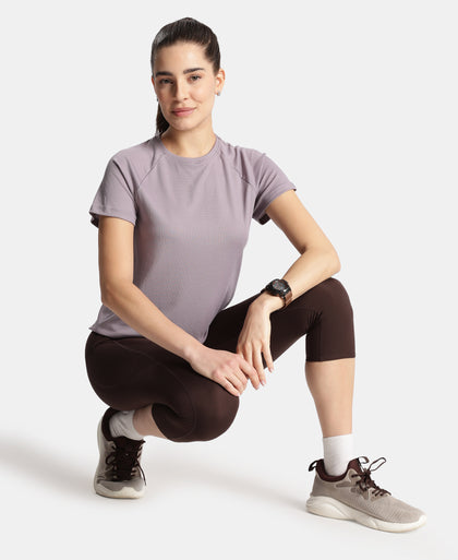 Microfiber Fabric Relaxed Fit Half Sleeve Breathable Mesh T-Shirt - Gray Ridge