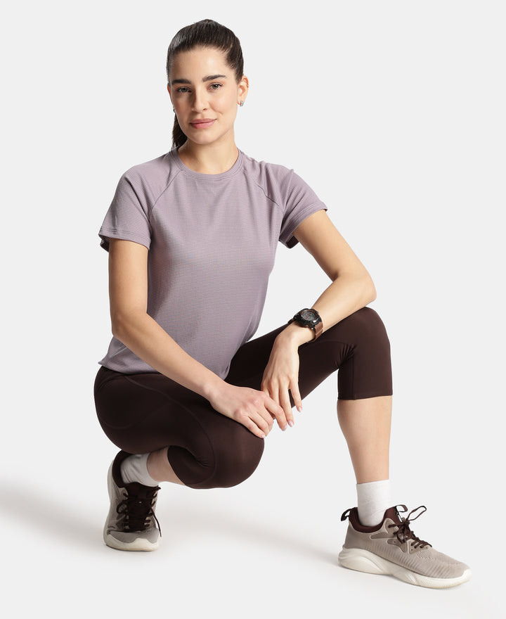 Microfiber Fabric Relaxed Fit Half Sleeve Breathable Mesh T-Shirt - Gray Ridge