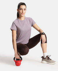 Microfiber Fabric Relaxed Fit Half Sleeve Breathable Mesh T-Shirt - Gray Ridge