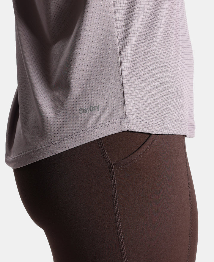 Microfiber Fabric Relaxed Fit Half Sleeve Breathable Mesh T-Shirt - Gray Ridge