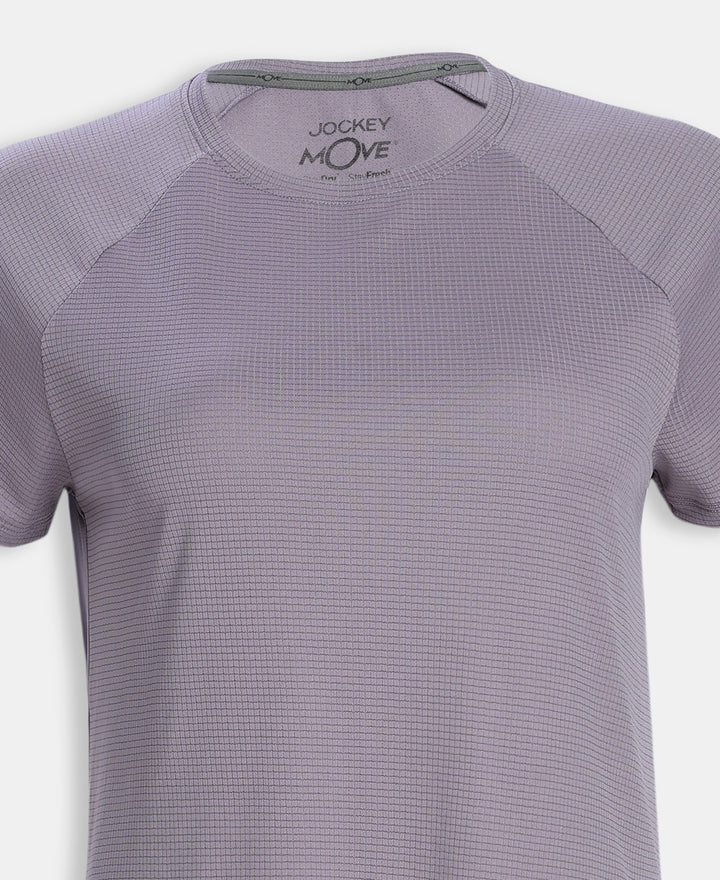 Microfiber Fabric Relaxed Fit Half Sleeve Breathable Mesh T-Shirt - Gray Ridge