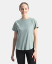 Microfiber Fabric Relaxed Fit Half Sleeve Breathable Mesh T-Shirt - Iceberg Green