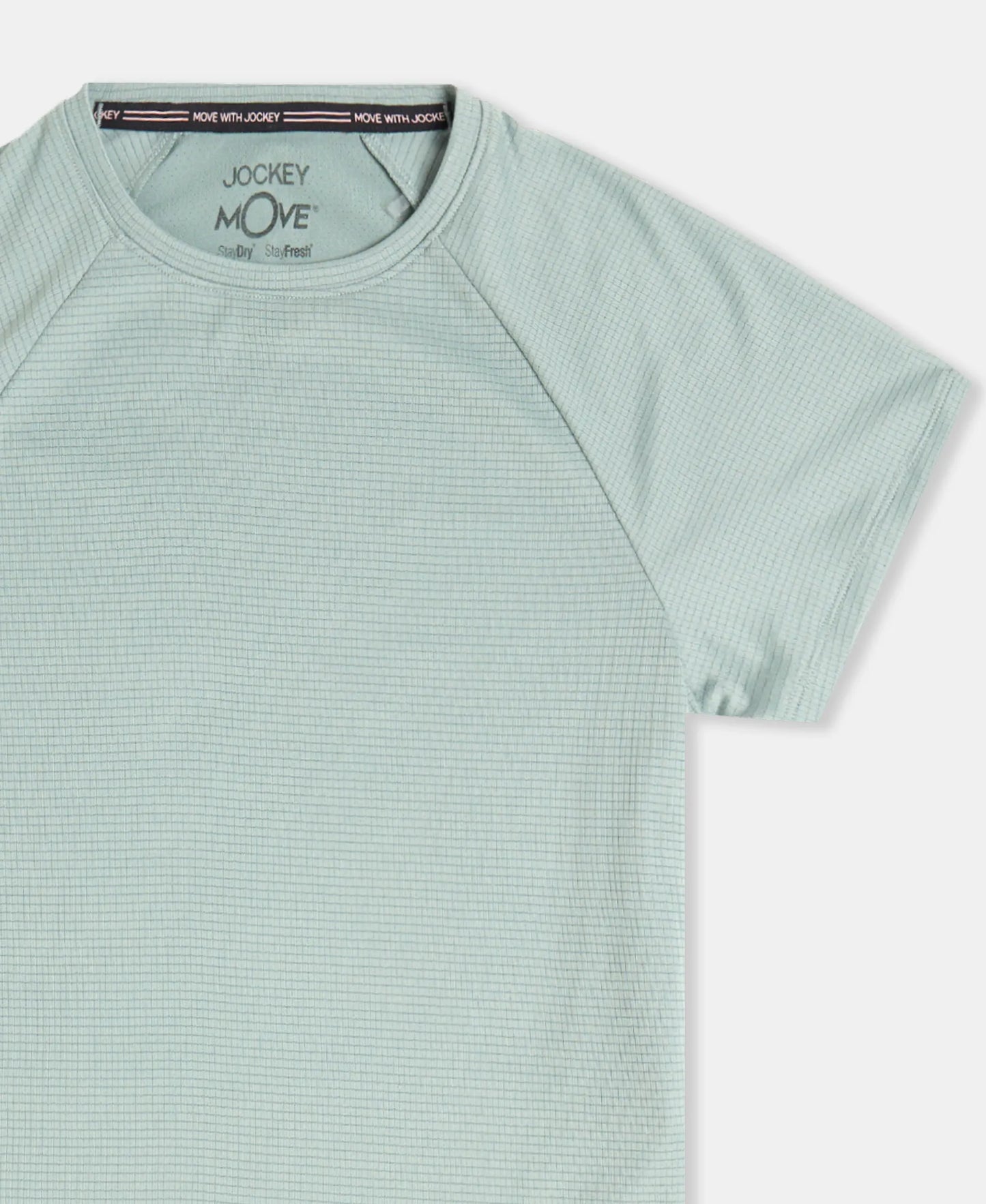 Microfiber Fabric Relaxed Fit Half Sleeve Breathable Mesh T-Shirt - Iceberg Green