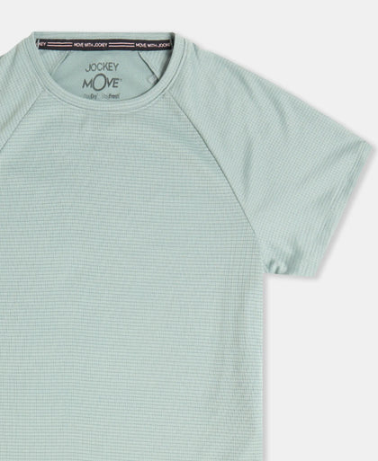 Microfiber Fabric Relaxed Fit Half Sleeve Breathable Mesh T-Shirt - Iceberg Green