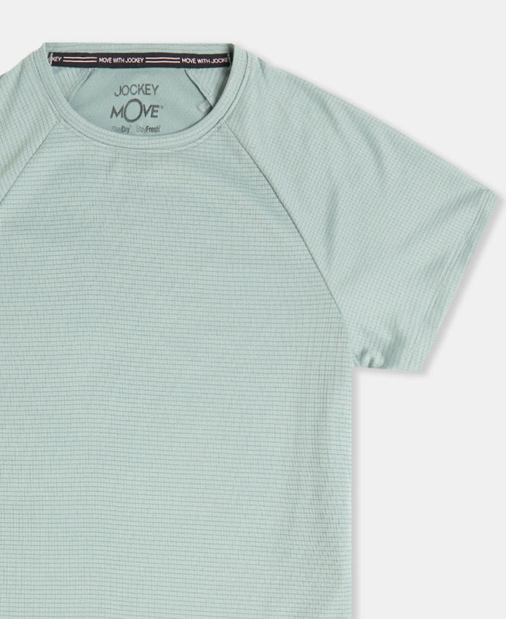 Microfiber Fabric Relaxed Fit Half Sleeve Breathable Mesh T-Shirt - Iceberg Green