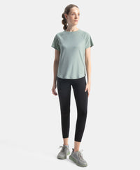 Microfiber Fabric Relaxed Fit Half Sleeve Breathable Mesh T-Shirt - Iceberg Green