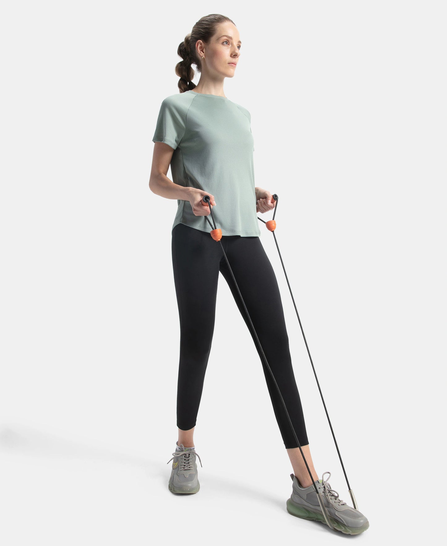 Microfiber Fabric Relaxed Fit Half Sleeve Breathable Mesh T-Shirt - Iceberg Green