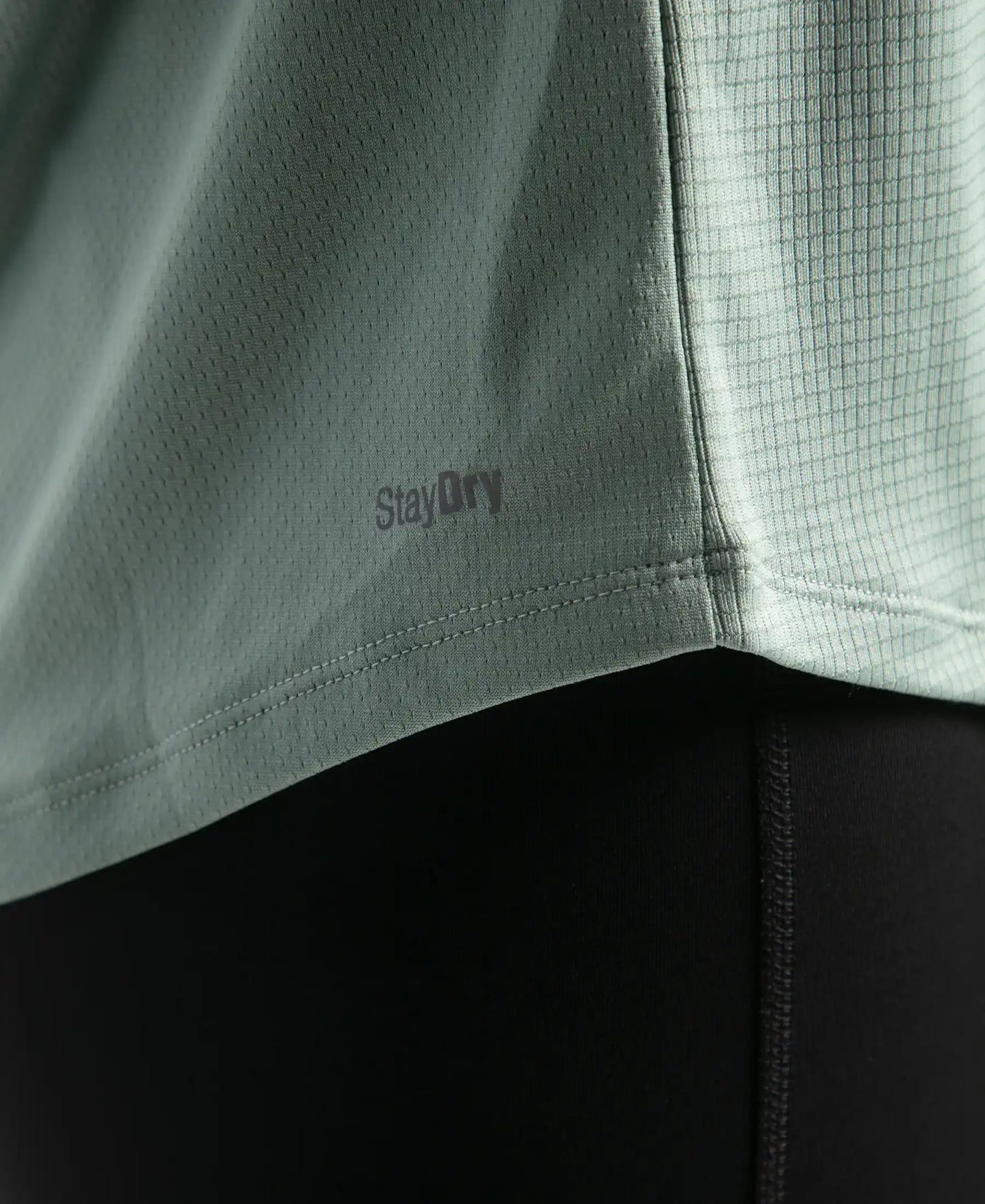 Microfiber Fabric Relaxed Fit Half Sleeve Breathable Mesh T-Shirt - Iceberg Green