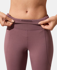 Microfiber Elastane Stretch Regular Fit Flared Pants with StayFresh Treatment - Flint