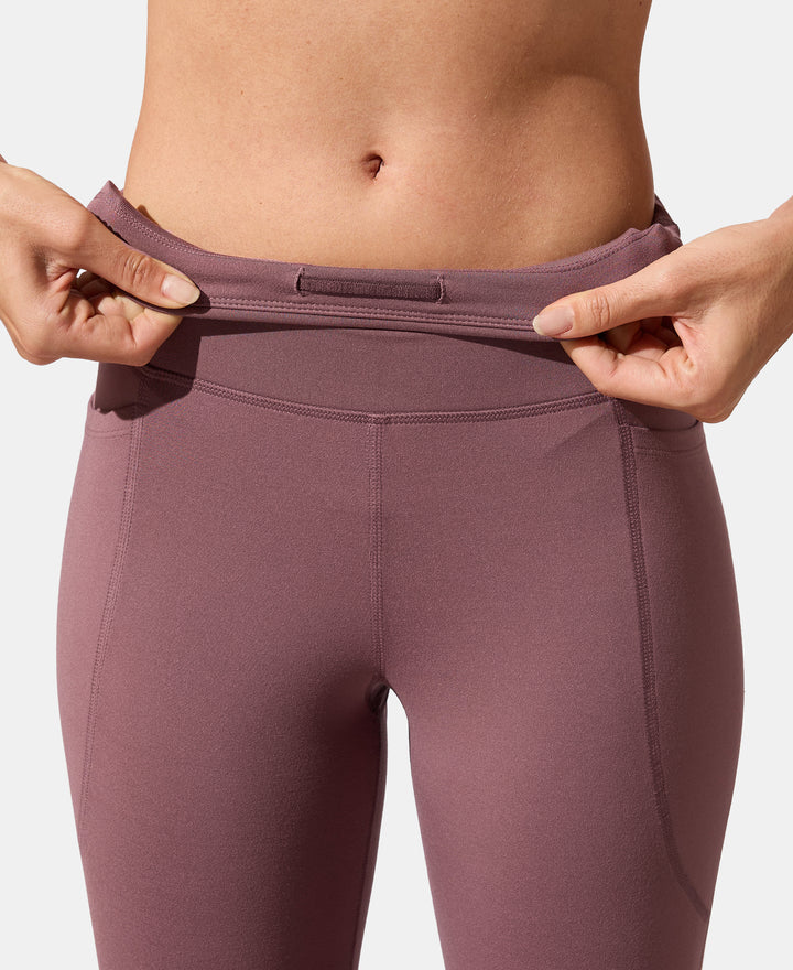 Microfiber Elastane Stretch Regular Fit Flared Pants with StayFresh Treatment - Flint