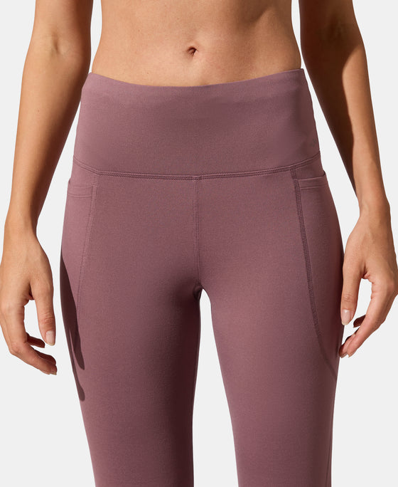 Microfiber Elastane Stretch Regular Fit Flared Pants with StayFresh Treatment - Flint
