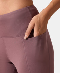 Microfiber Elastane Stretch Regular Fit Flared Pants with StayFresh Treatment - Flint
