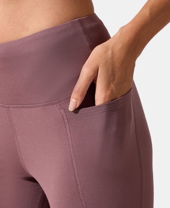 Microfiber Elastane Stretch Regular Fit Flared Pants with StayFresh Treatment - Flint