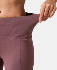 Microfiber Elastane Stretch Regular Fit Flared Pants with StayFresh Treatment - Flint