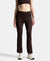 Microfiber Elastane Stretch Regular Fit Flared Pants with StayFresh Treatment - Coffee
