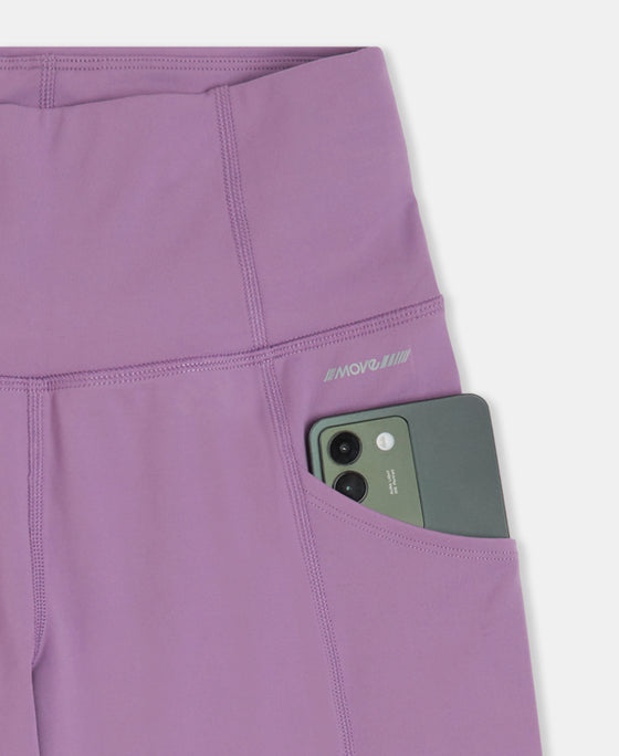 Microfiber Elastane Stretch Slim Fit Shorts with Side Pockets - Chinese Violet