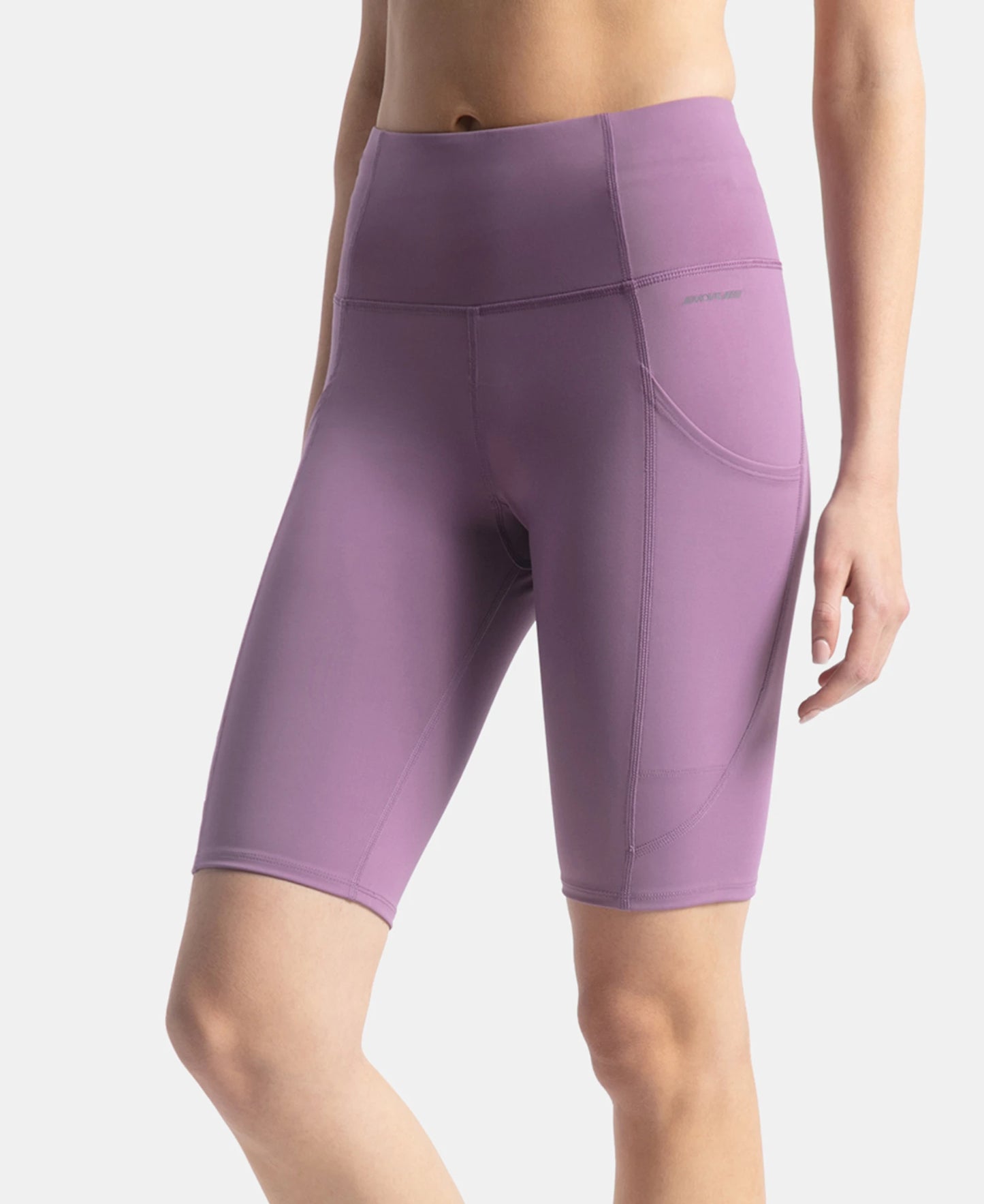 Microfiber Elastane Stretch Slim Fit Shorts with Side Pockets - Chinese Violet