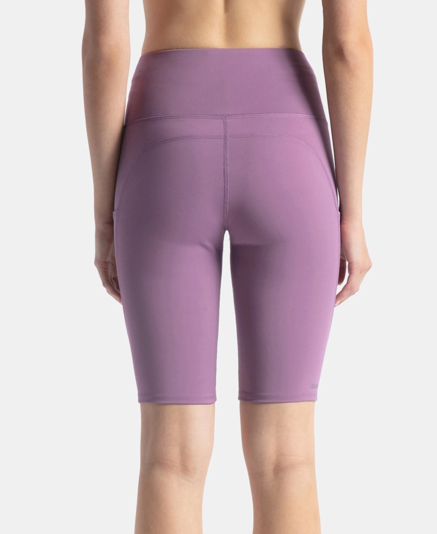 Microfiber Elastane Stretch Slim Fit Shorts with Side Pockets - Chinese Violet