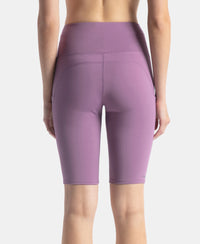 Microfiber Elastane Stretch Slim Fit Shorts with Side Pockets - Chinese Violet