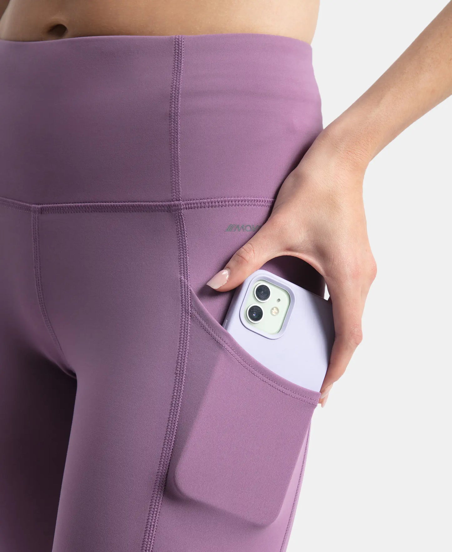 Microfiber Elastane Stretch Slim Fit Shorts with Side Pockets - Chinese Violet