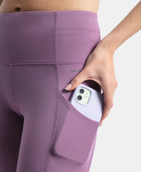 Microfiber Elastane Stretch Slim Fit Shorts with Side Pockets - Chinese Violet