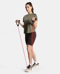 Microfiber Elastane Stretch Slim Fit Shorts with Side Pockets - Coffee