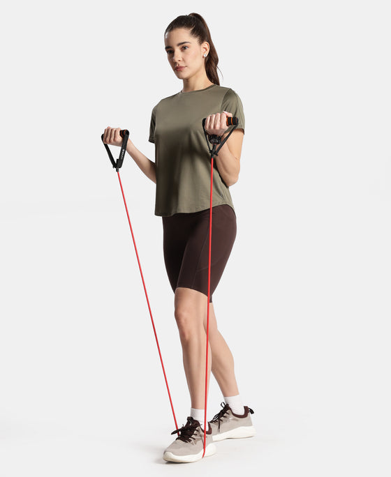 Microfiber Elastane Stretch Slim Fit Shorts with Side Pockets - Coffee