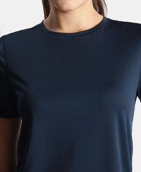 Microfiber Fabric Regular Fit Half Sleeve Breathable Mesh T-Shirt - Cosmic Sapphire