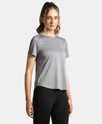 Microfiber Fabric Regular Fit Half Sleeve Breathable Mesh T-Shirt - Grey