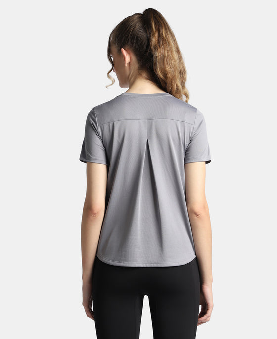Microfiber Fabric Regular Fit Half Sleeve Breathable Mesh T-Shirt - Grey