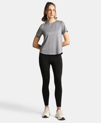 Microfiber Fabric Regular Fit Half Sleeve Breathable Mesh T-Shirt - Grey