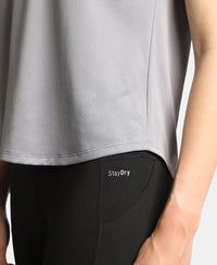 Microfiber Fabric Regular Fit Half Sleeve Breathable Mesh T-Shirt - Grey